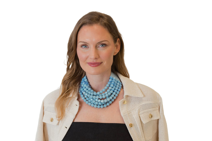 Gradated Bella Marble Cornflower Necklace