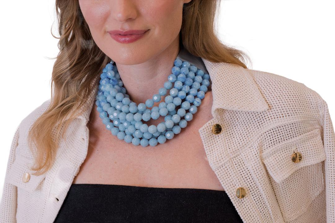 Gradated Bella Marble Cornflower Necklace