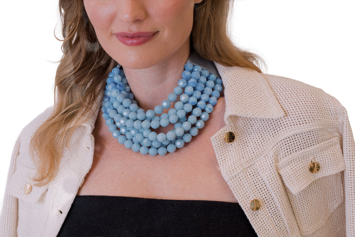 Gradated Bella Marble Cornflower Necklace