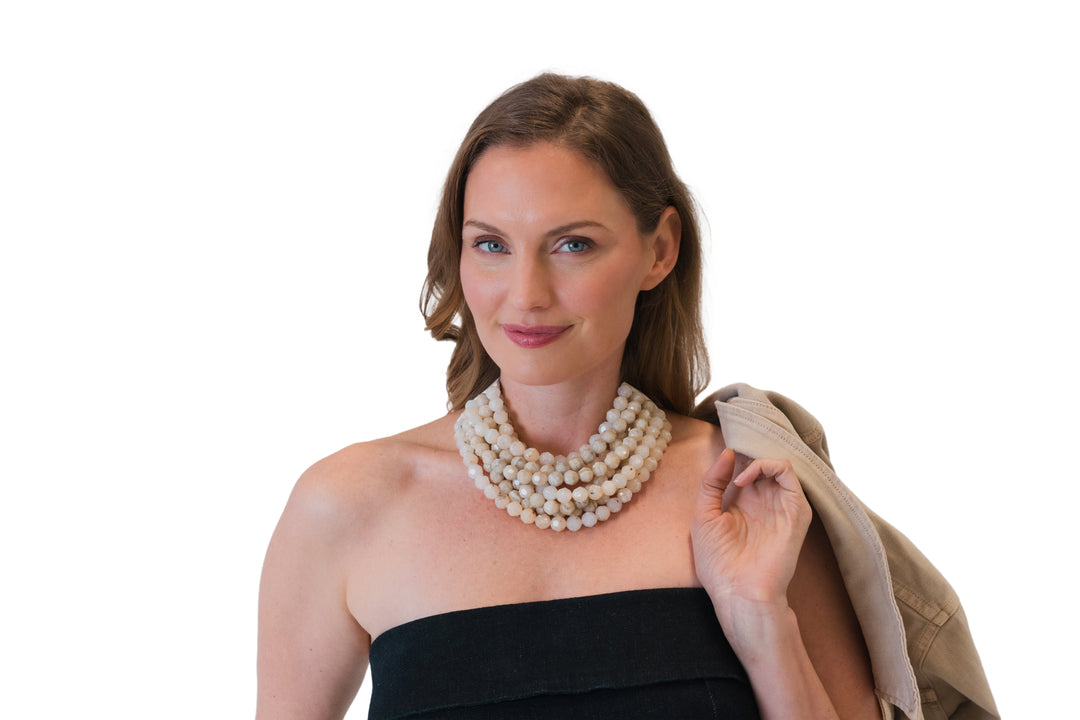 Bella Two Tone Mineral Stone Champagne Necklace