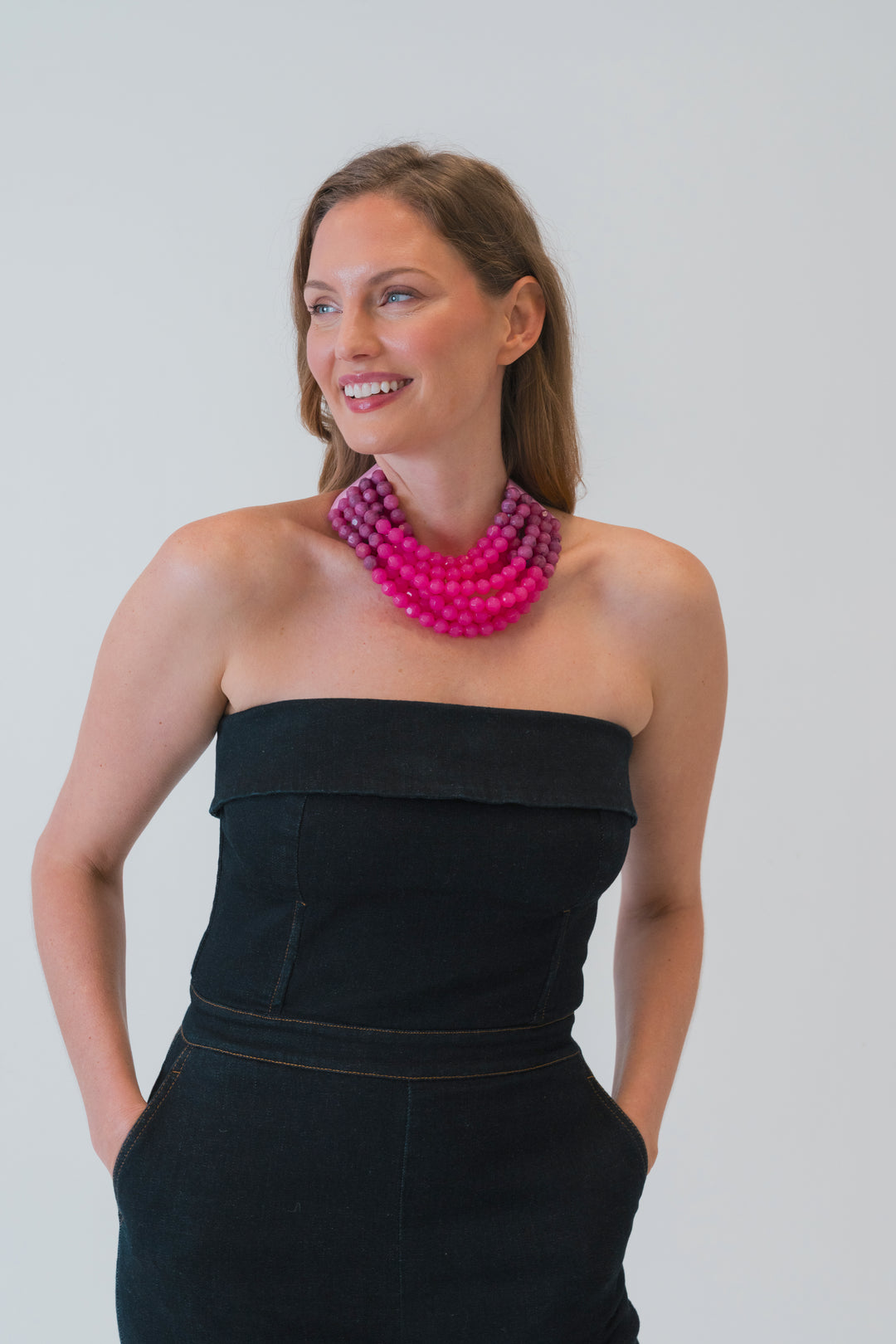 Gradated Bella Positano Bright Pink Necklace