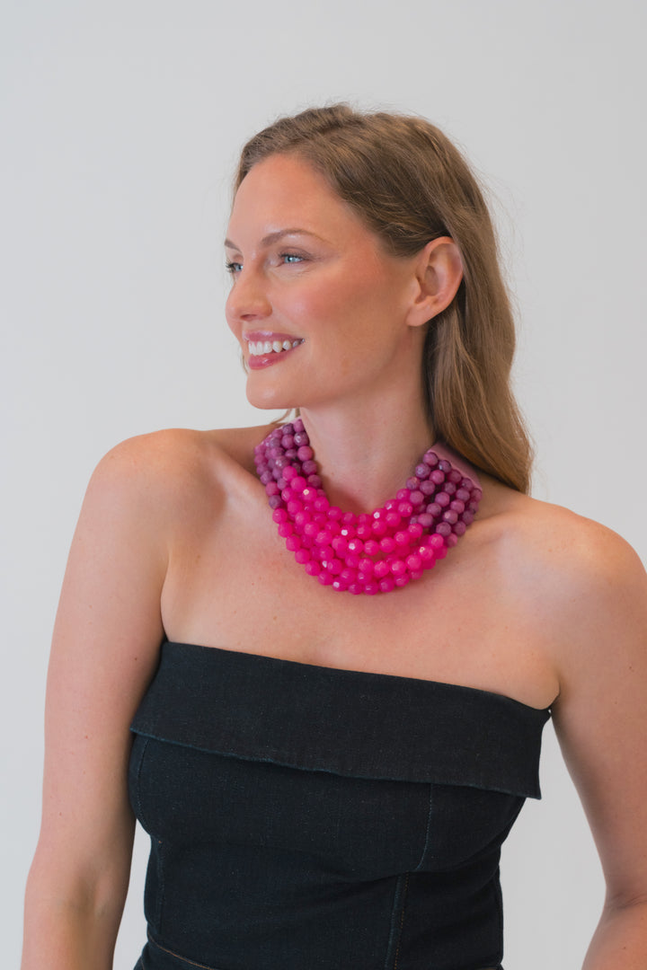 Gradated Bella Positano Bright Pink Necklace