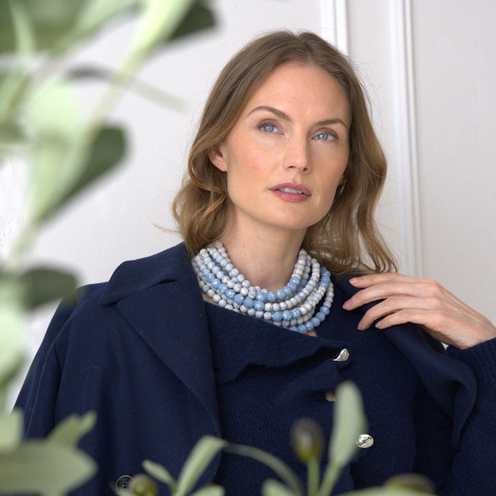 Marbella Tie Dye Stone Cornflower Necklace