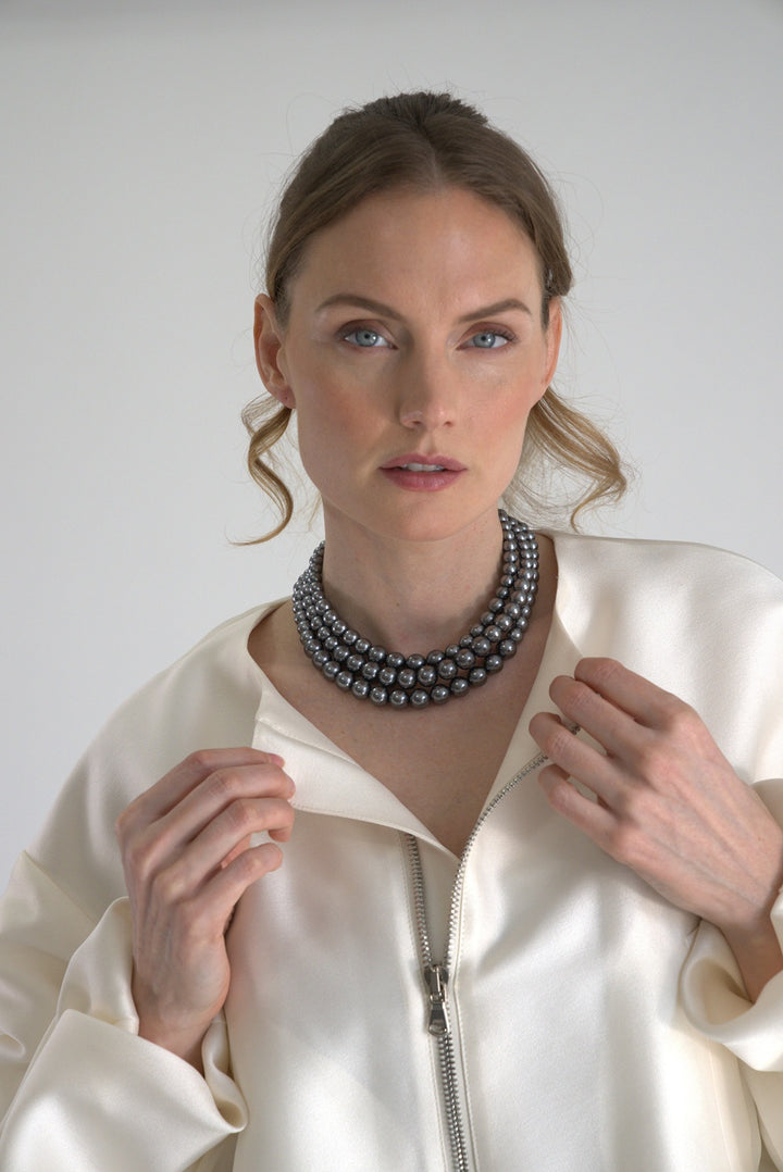 Pearl Grace Hematite Necklace