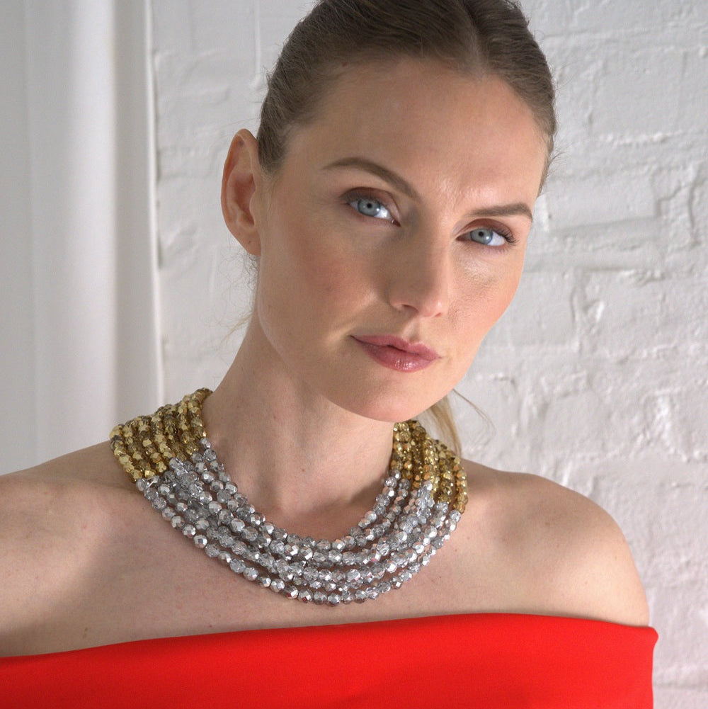 Nicole Crystal Silver Necklace