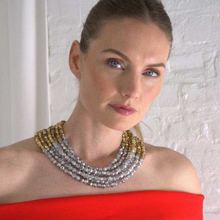 Nicole Crystal Silver Necklace