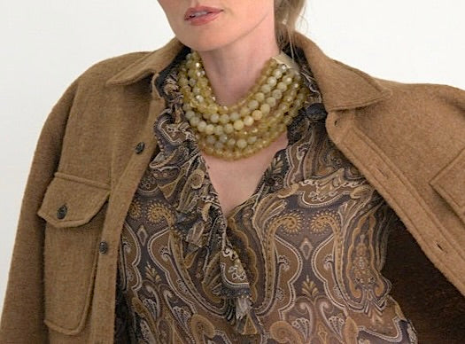 Bella Two Tone Crystal Amber Necklace