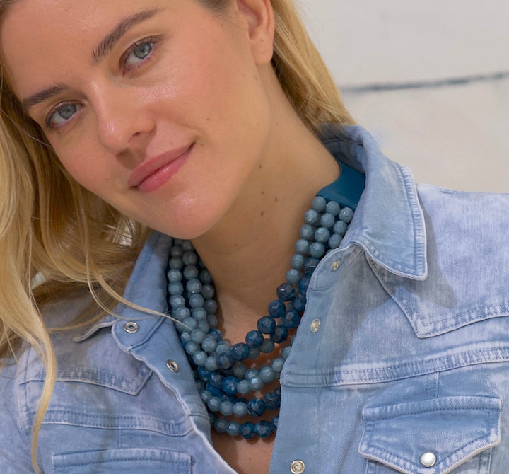 Bella Grace Peacock Blue Necklace