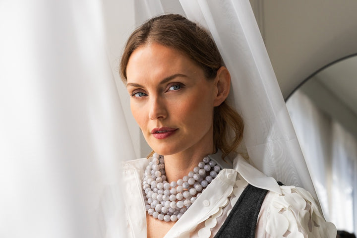 Bella Iridescent Grey Pink Necklace