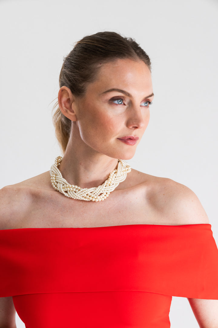 Mini Olympia Braided Glass Pearl Necklace
