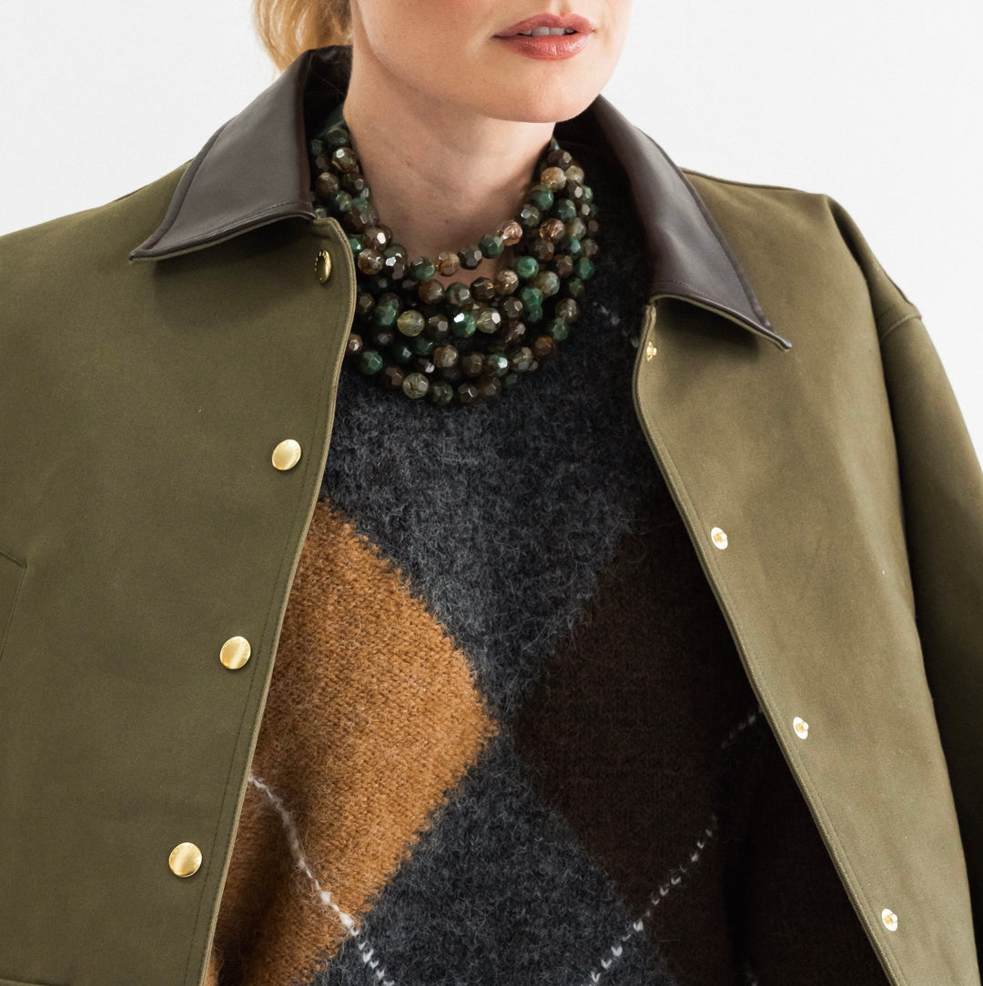 Bella Three Tone Forest Green Necklace