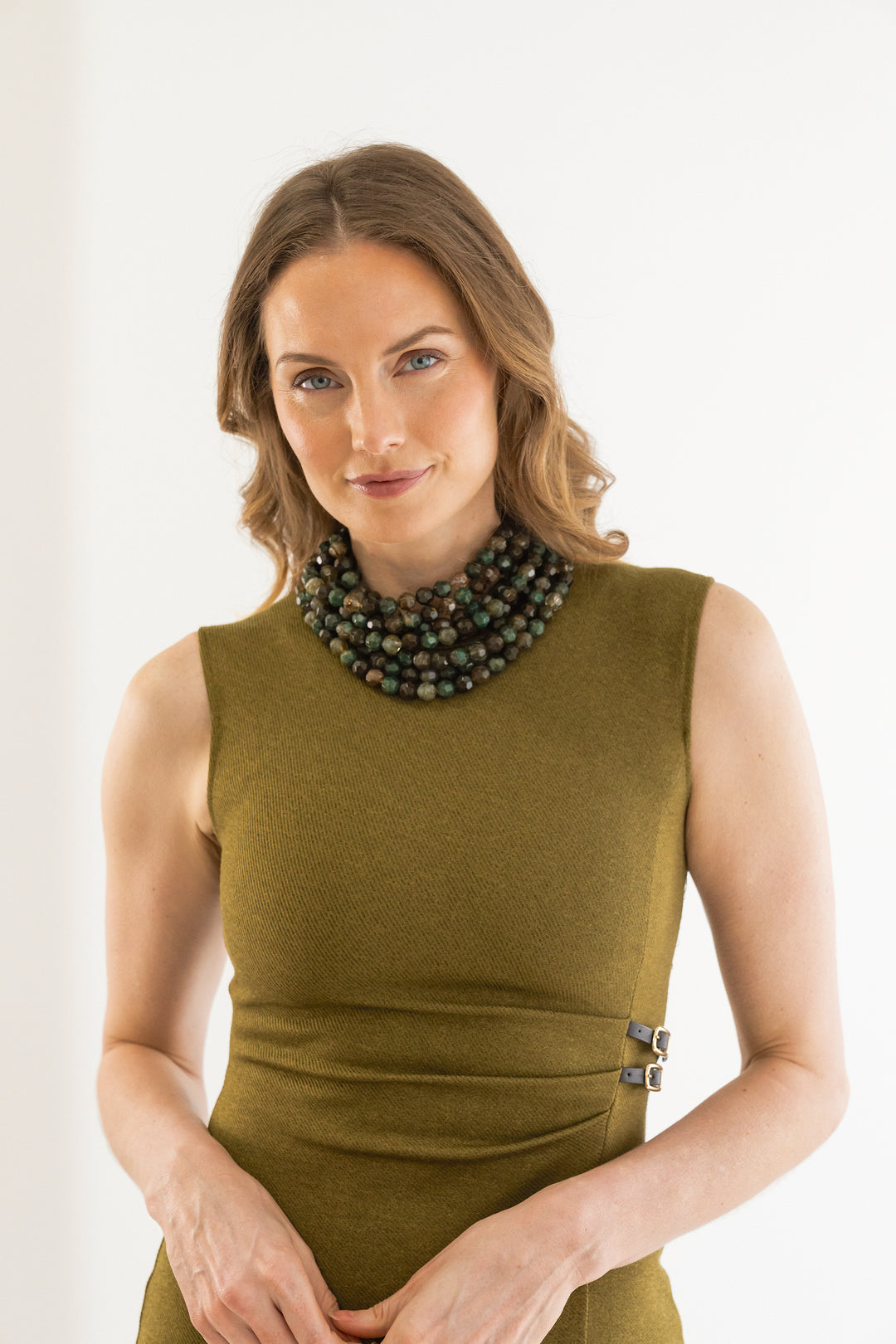 Bella Three Tone Forest Green Necklace