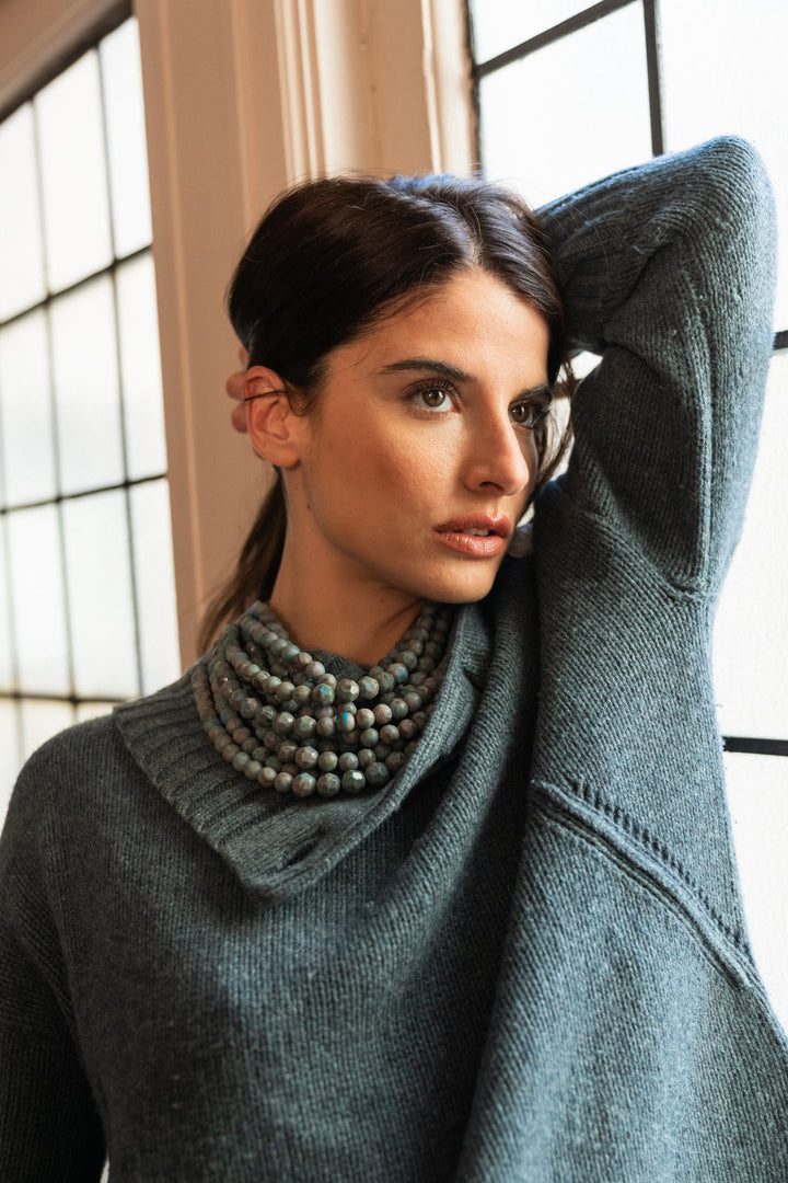 Marbella Marble Marine Blue Necklace