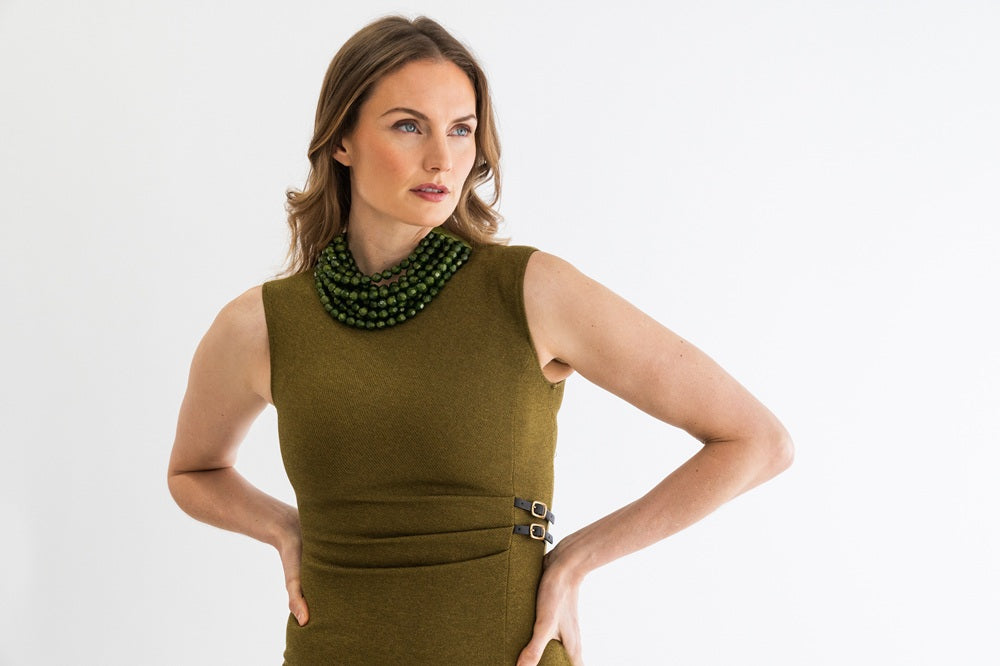 Bella Metallic Earth Green Necklace