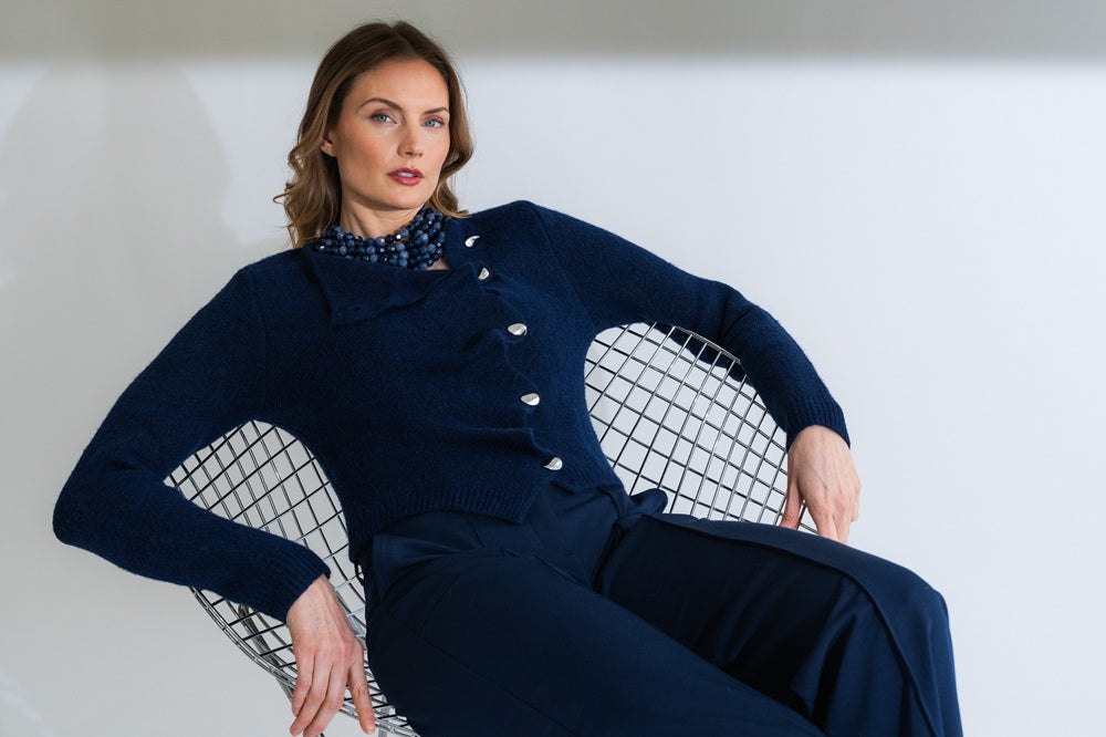 Bella Three Tone Winter Navy Necklace