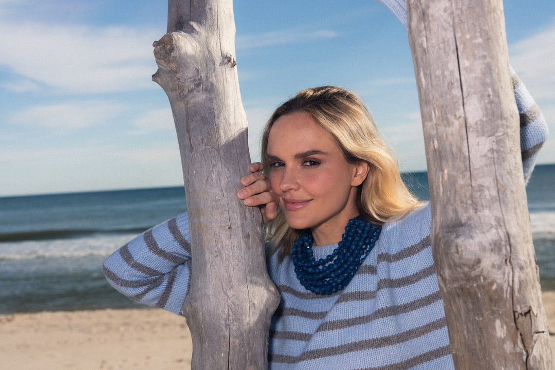 Chelsea Marble Denim Necklace