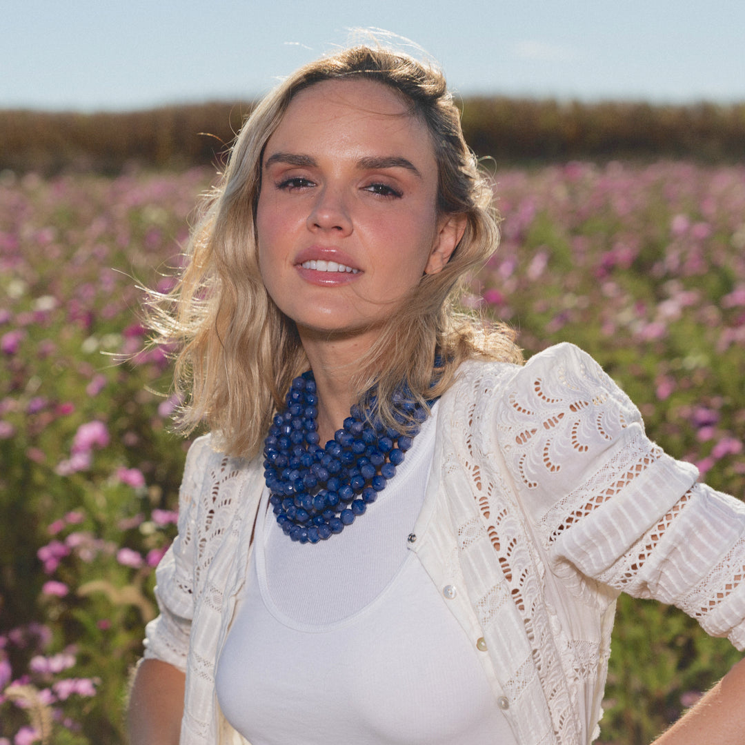 Bella Marble Denim Necklace