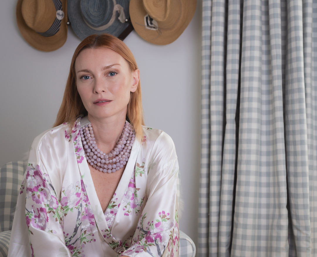 Bella Grace Marble Lilac Necklace