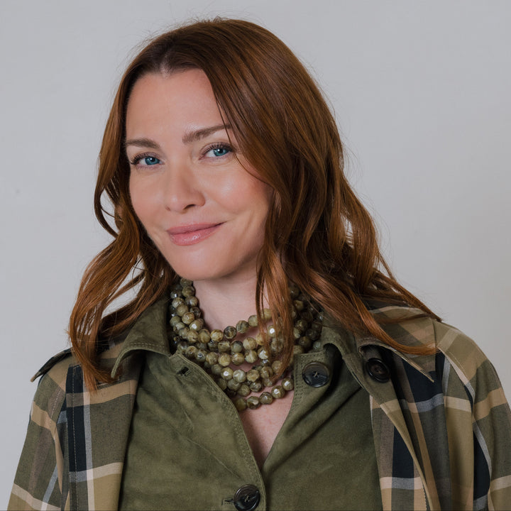 Bella Marble Khaki Necklace -  Fairchild Baldwin