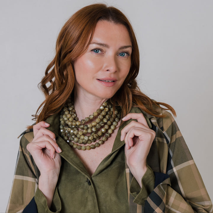 Bella Marble Khaki Necklace -  Fairchild Baldwin
