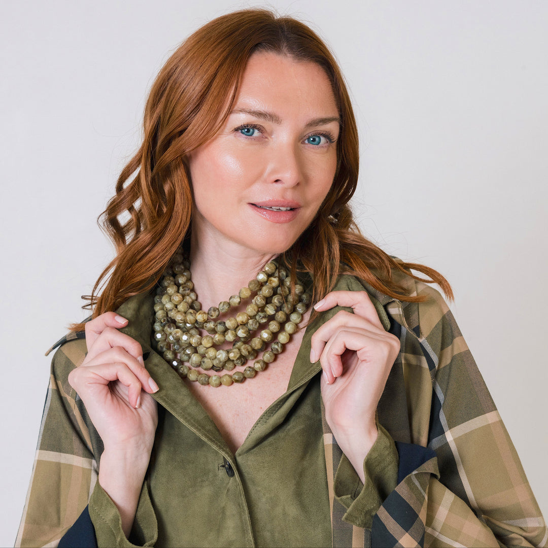 Bella Marble Khaki Necklace