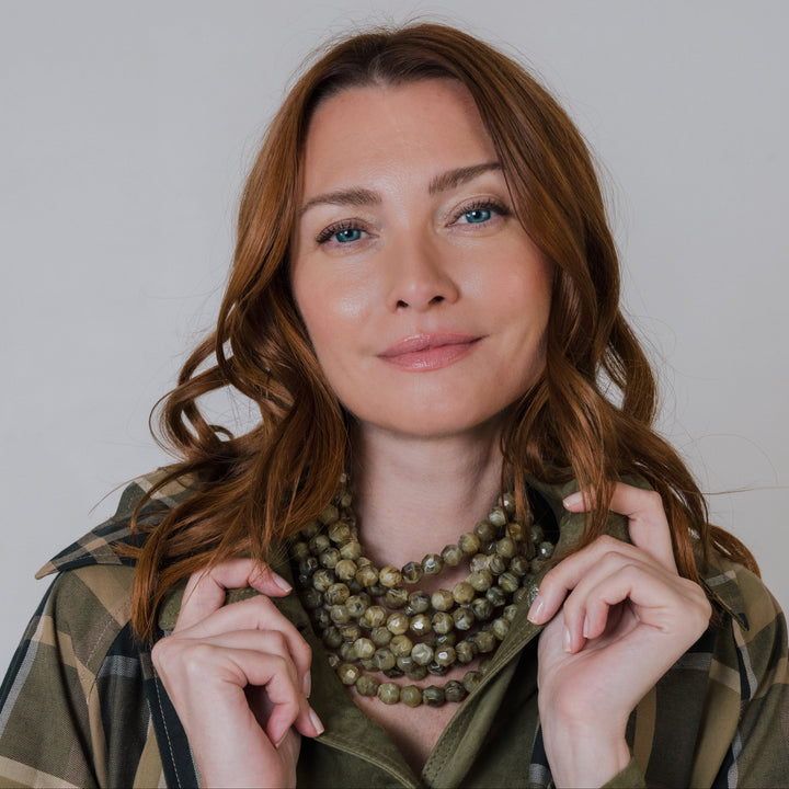 Bella Marble Khaki Necklace -  Fairchild Baldwin