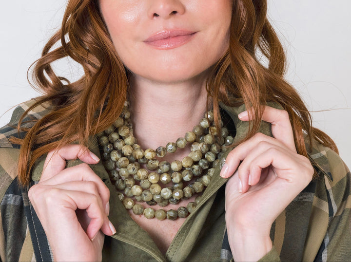 Bella Marble Khaki Necklace