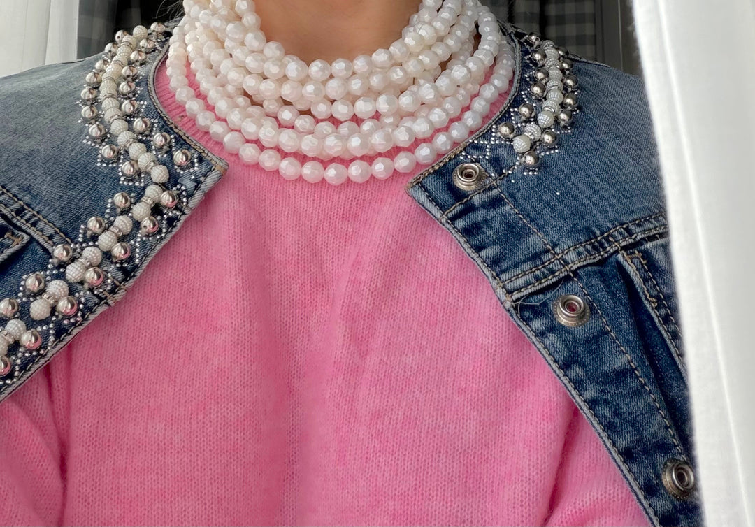 Medium Bella Pearlized White Necklace -  Fairchild Baldwin