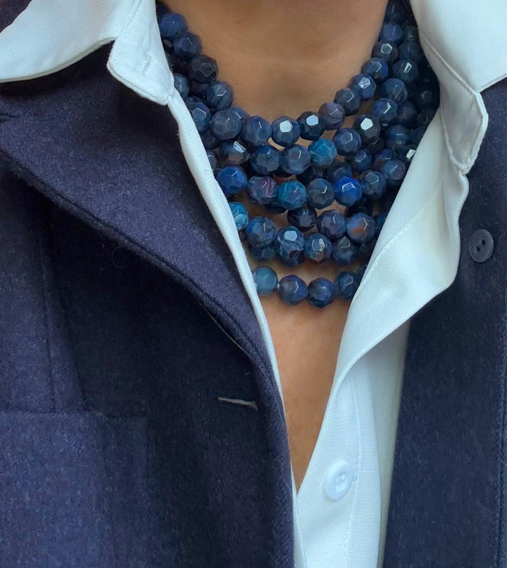 Bella Mystic Marble Blue Necklace