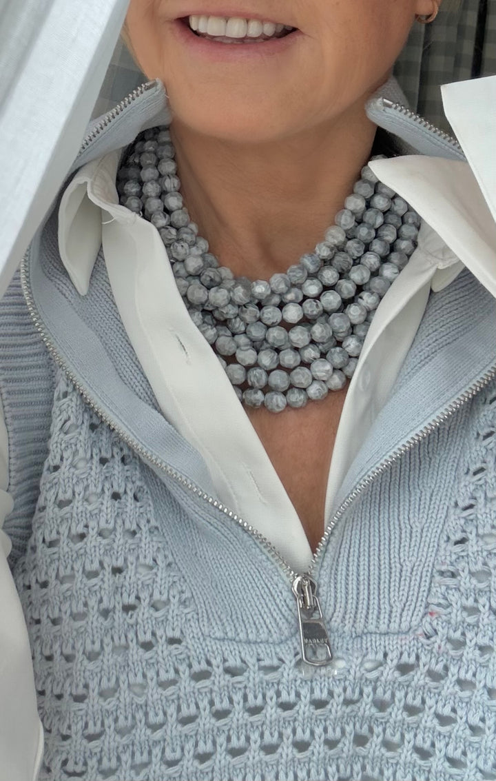 Medium Bella Marble Graphite Necklace