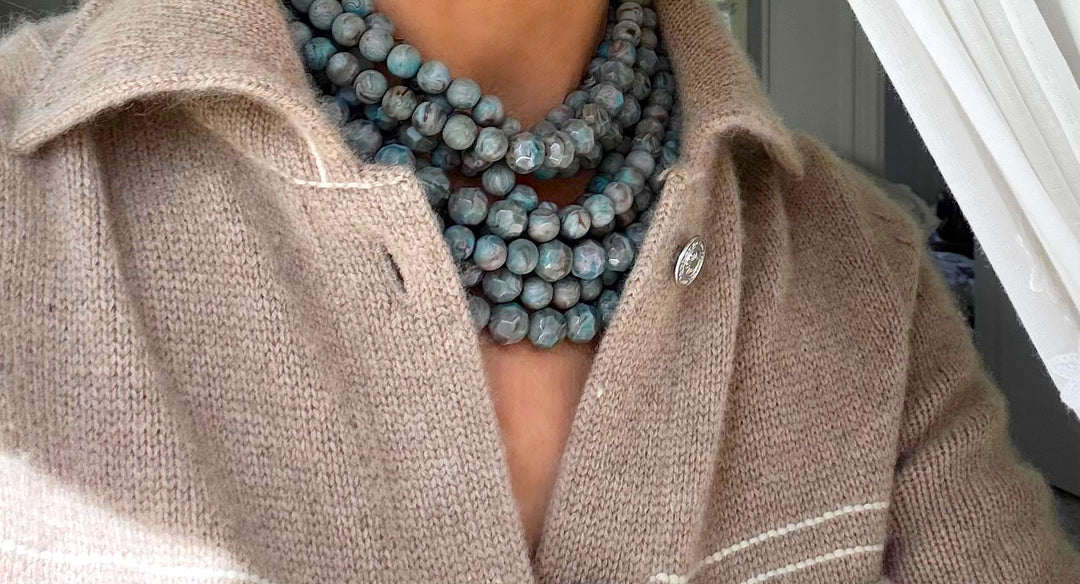 Marbella Marble Marine Blue Necklace