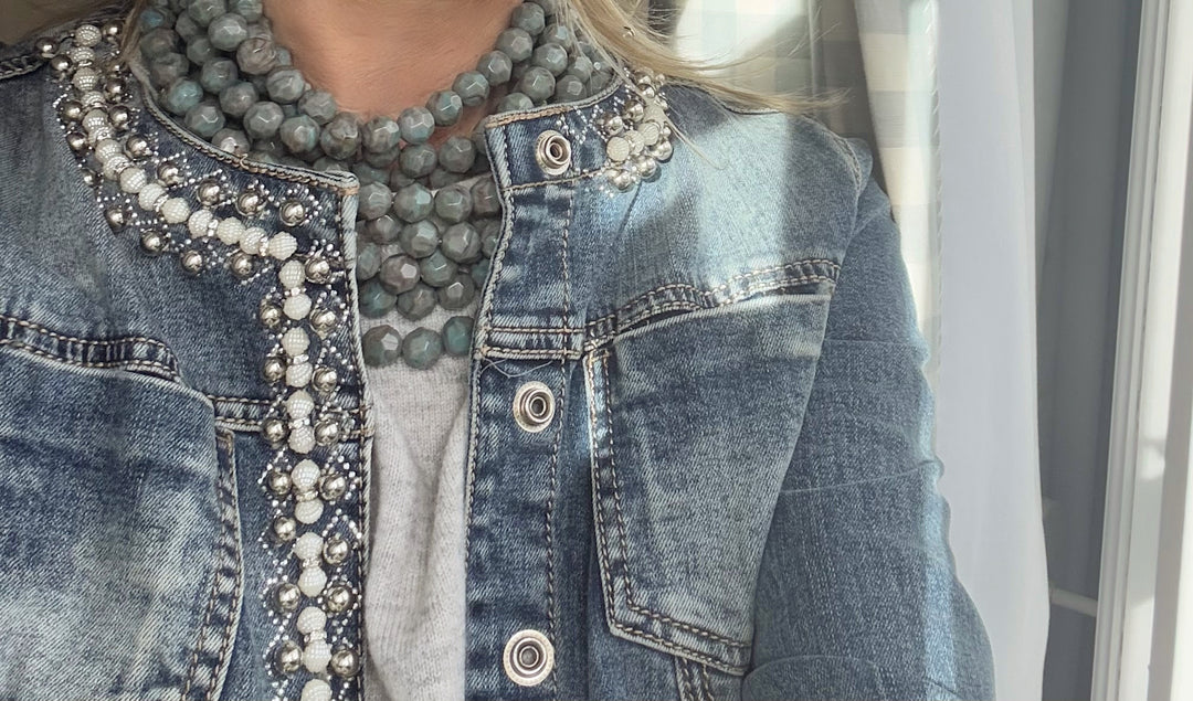Bella Marble Marine Blue Necklace