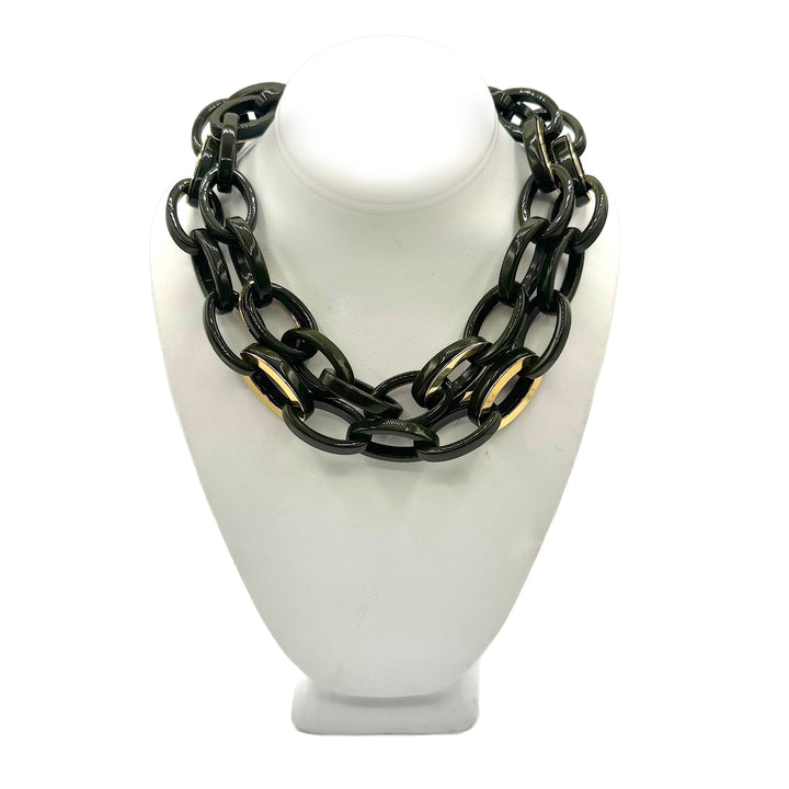 Mirella Marble Olive Gold/Resin Chain