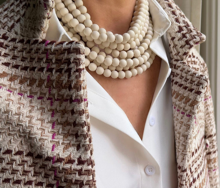 Medium Bella Matte Latte Necklace