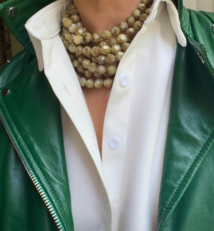 Bella Marble Khaki Necklace