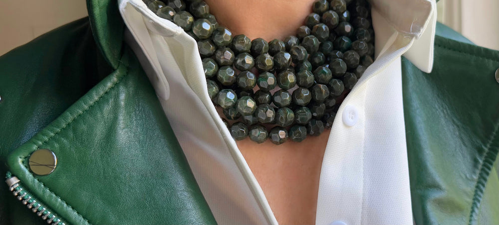 Bella Deep Olive Necklace -  Fairchild Baldwin