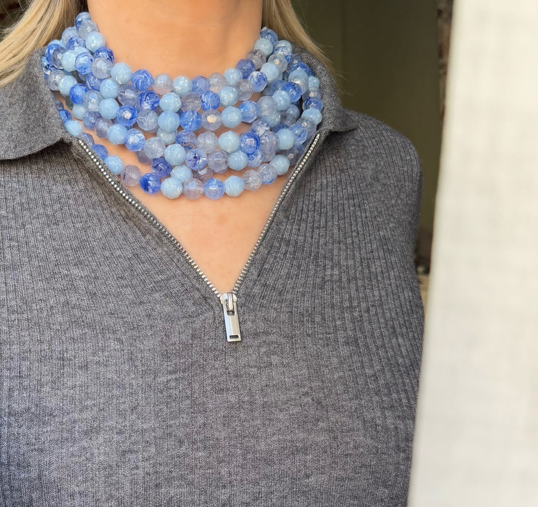 Bella Three Tone Ischia Stone Cornflower Necklace