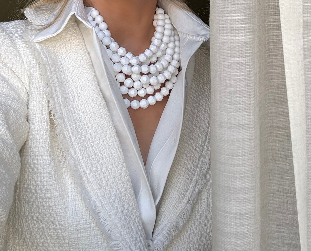 Bella Two Tone Pure White Necklace