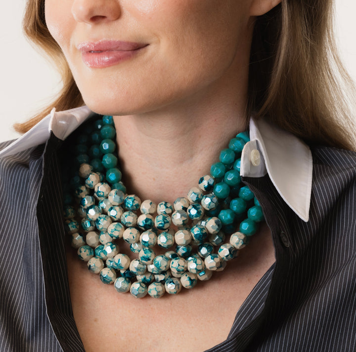 Hand Painted Gradated Bella Turquoise Necklace