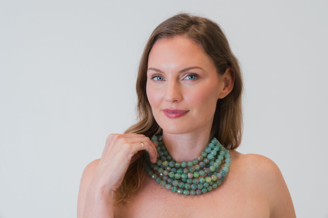 Gradated Bella Marble Sea Green Necklace