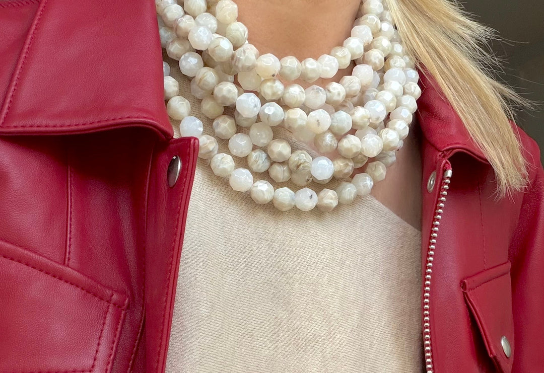 Bella Three Tone Stone Earth Necklace