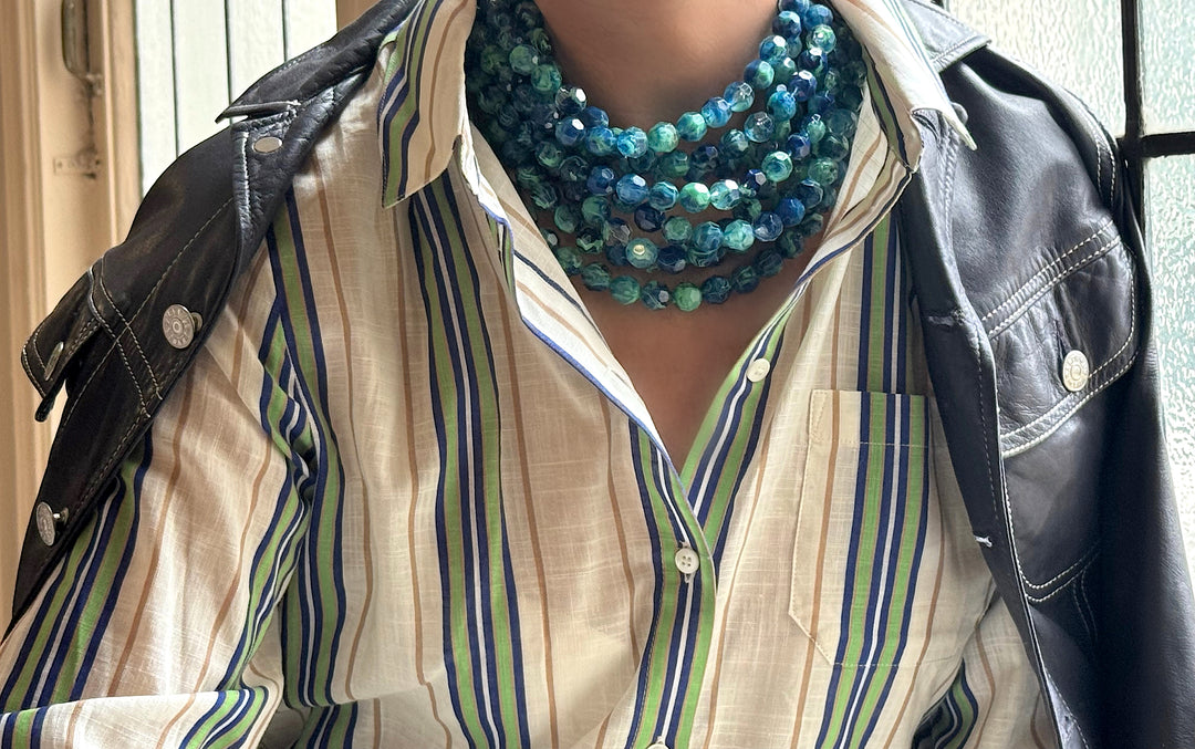 Bella Marble Sea Blue Necklace