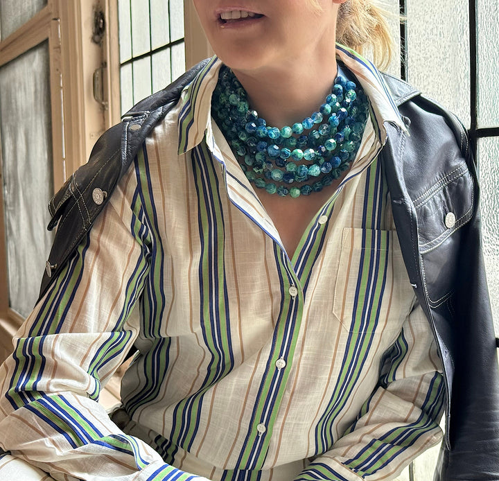Bella Marble Sea Blue Necklace