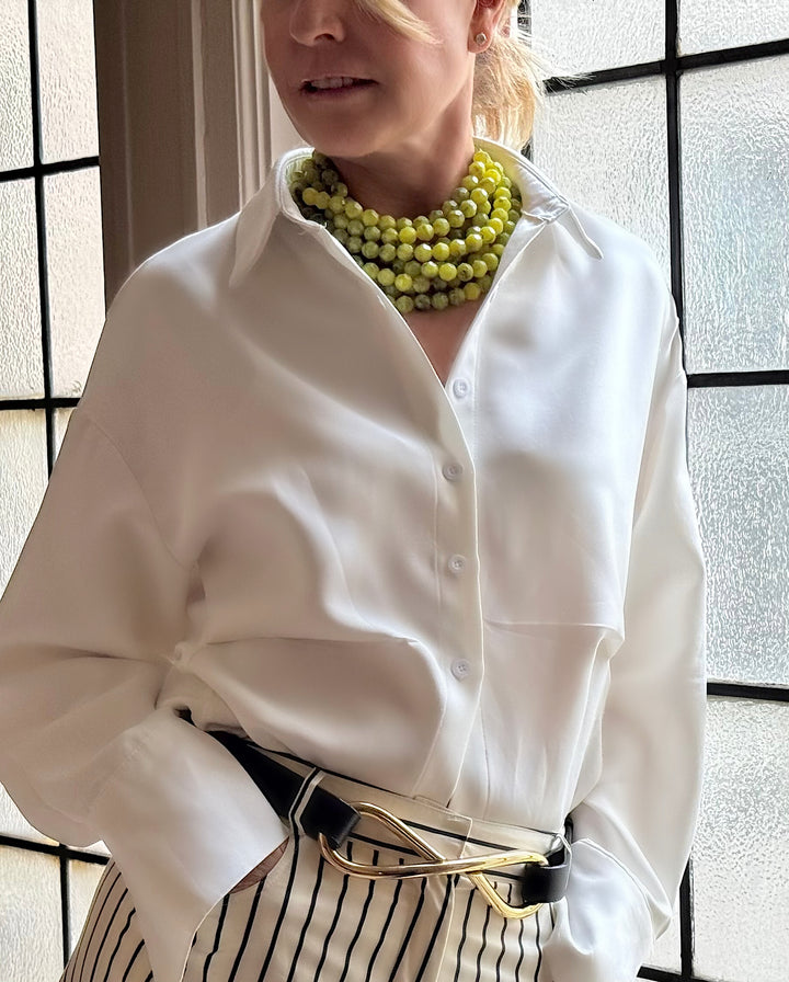 Bella Marble Pisello on Nero Necklace