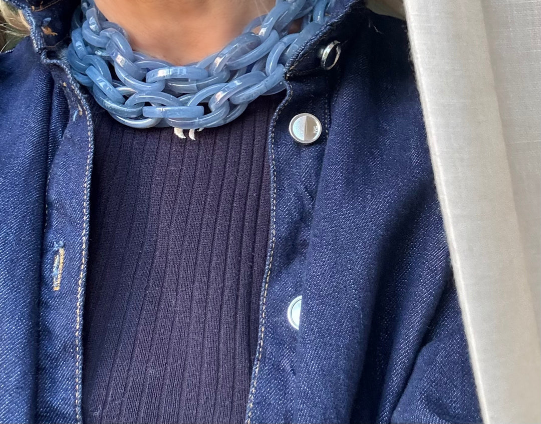 Mirella Cornflower Chain Link Necklace