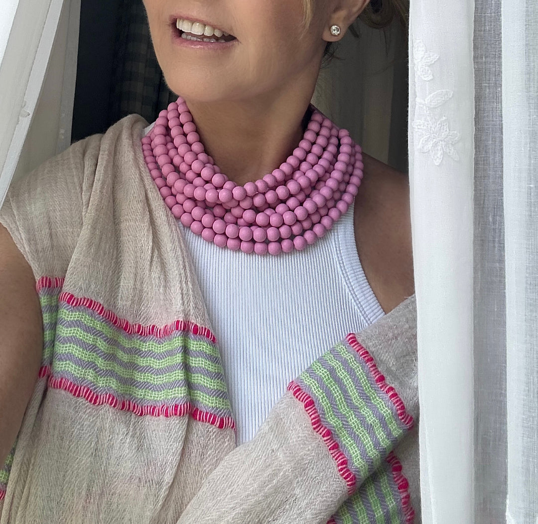 Medium Bella Matte Pink Necklace