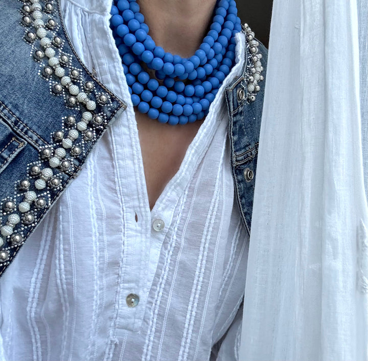 Medium Bella Matte Cobalt Necklace