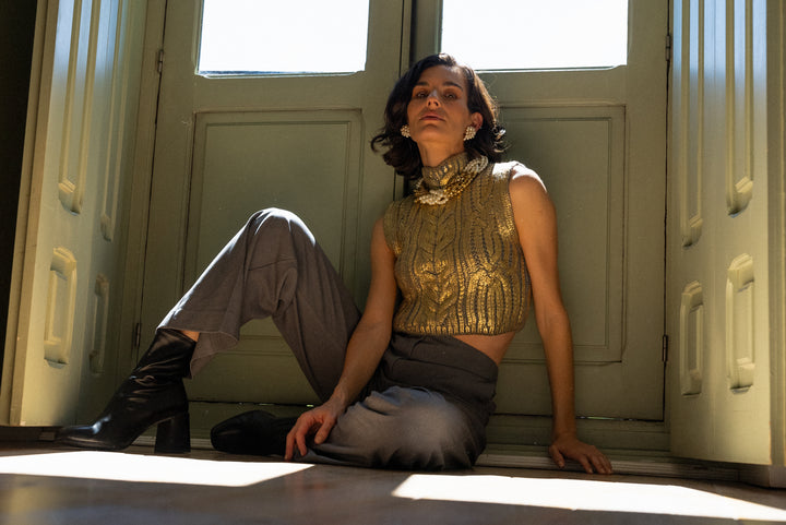 Olympia Braided Gold Glass & Pearl Necklace