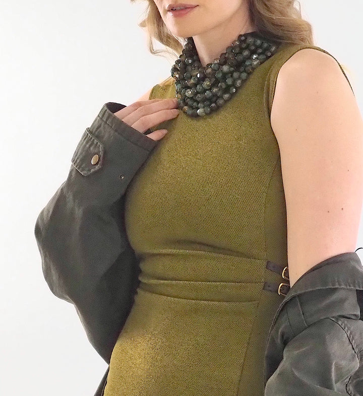 Bella Three Tone Forest Green Necklace