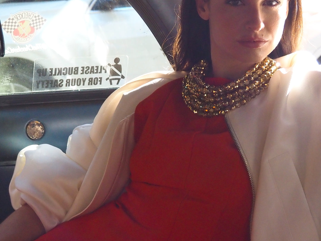 Bella Holiday Crystal Glass Gold Necklace